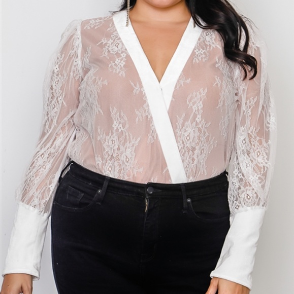True Love Lace Plus Size Bodysuit - Picture 5 of 7